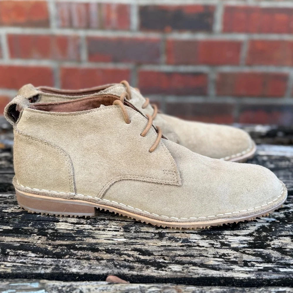 Red Tape Sandover Mens Tan Suede Leather Round Toe Sz 10 Lace Up Chukka Boots T7